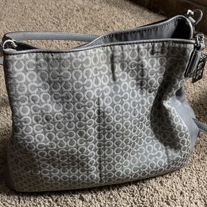 Gray Patterned Shoulder Bag